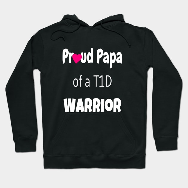 Proud Papa - White Text - Pink Heart Hoodie by CatGirl101